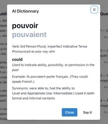 AI dictionary explanation